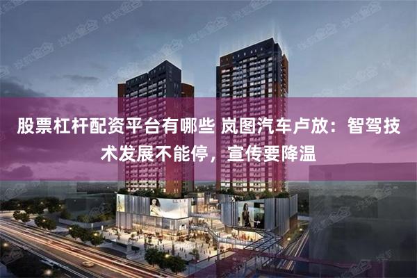股票杠杆配资平台有哪些 岚图汽车卢放：智驾技术发展不能停，宣传要降温