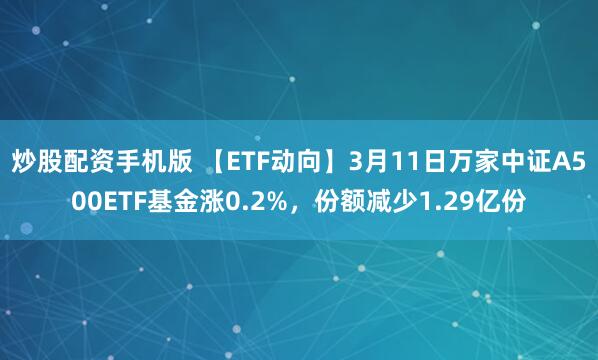 炒股配资手机版 【ETF动向】3月11日万家中证A500ETF基金涨0.2%，份额减少1.29亿份