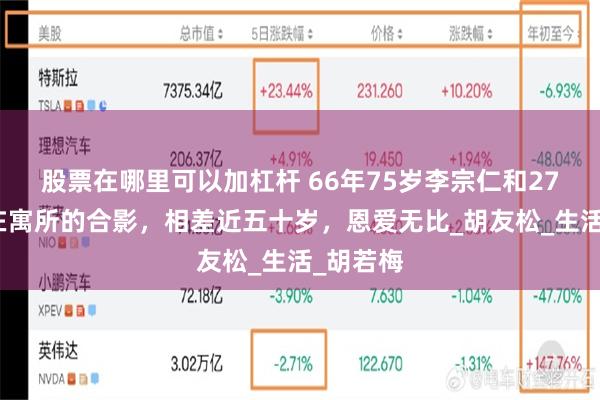 股票在哪里可以加杠杆 66年75岁李宗仁和27岁妻子在寓所的合影，相差近五十岁，恩爱无比_胡友松_生活_胡若梅
