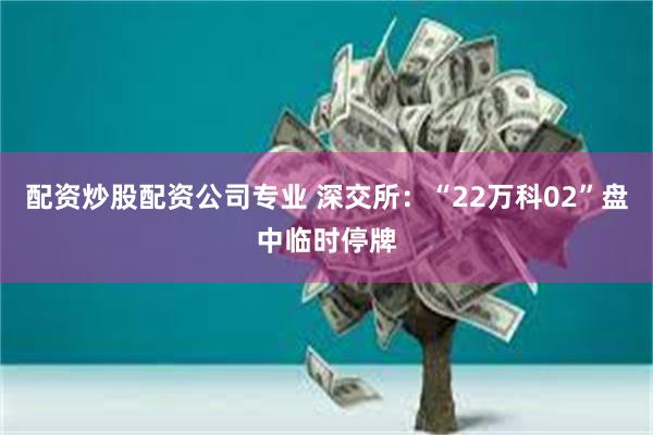 配资炒股配资公司专业 深交所:“22万科02”盘中临时停牌